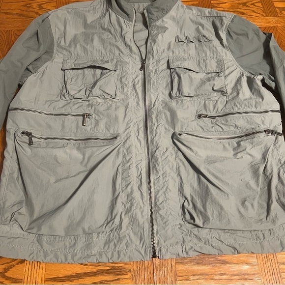 Zara Men's Utility Nylon Full Zip Jacket in Army Green Sz L Military Inspired - Picture 5 of 12